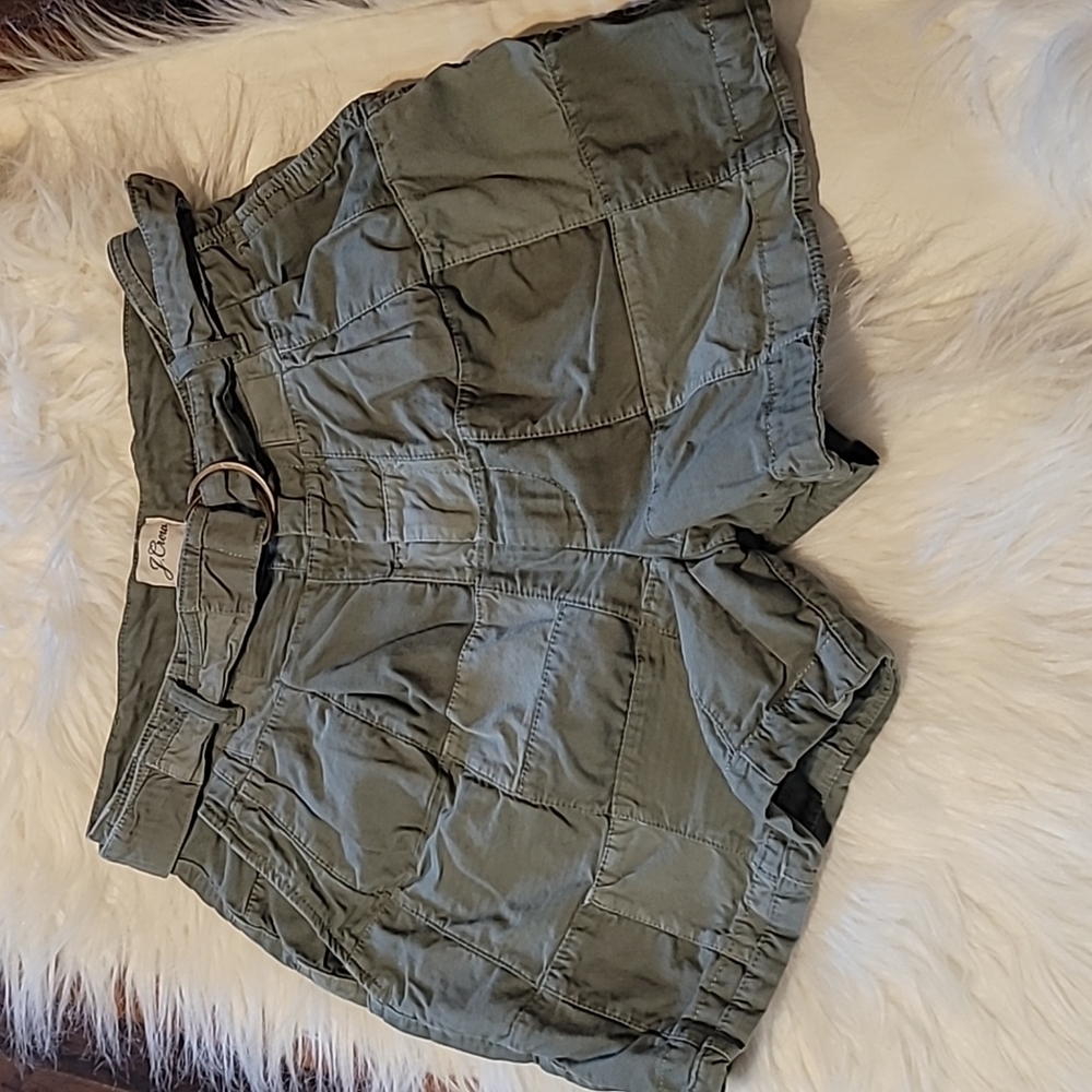 J. Crew‎ shorts, womens patchwork size:2 Military Green Casual Summer Shorts